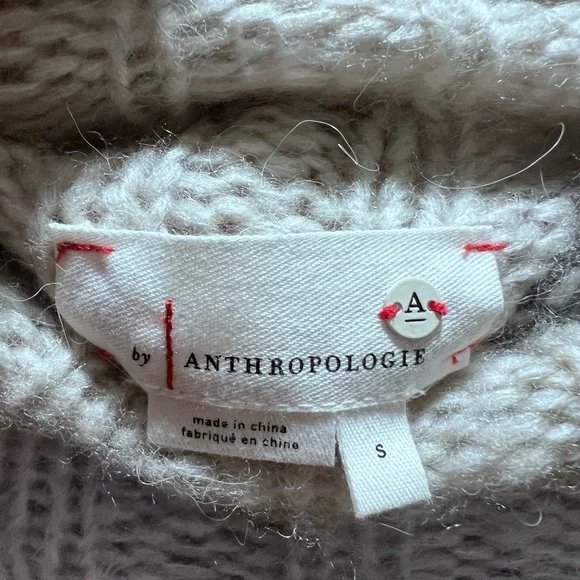 Anthropologie Perri Ombre Mock Neck Tunic Sweater, Gray, Size Small EUC Wool - Picture 10 of 11